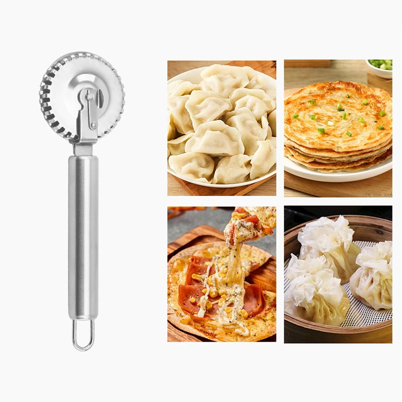 Stainless Steel Pastry Roller Nonstick Ravioli Cutter Pastry Wheel Cutter Roller Edge Sealing Embossing Knife Dough Cutter pastry cutter