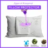 1pc  Waterproof Pillow Protector Covers Bamboo Pillow Cover  Allergy Dust & Mite Proof Zippered Pillowcase 1