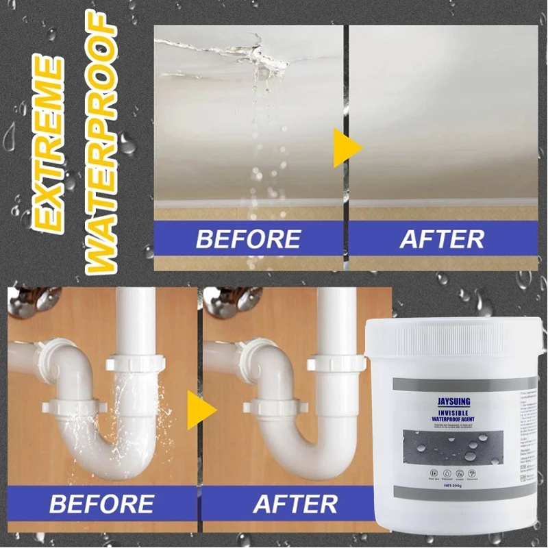 Waterproof Sealant 30/100/300g Coating Agent Transparent Invisible Paste Glue Adhesive Repair Home Roof Bathroom