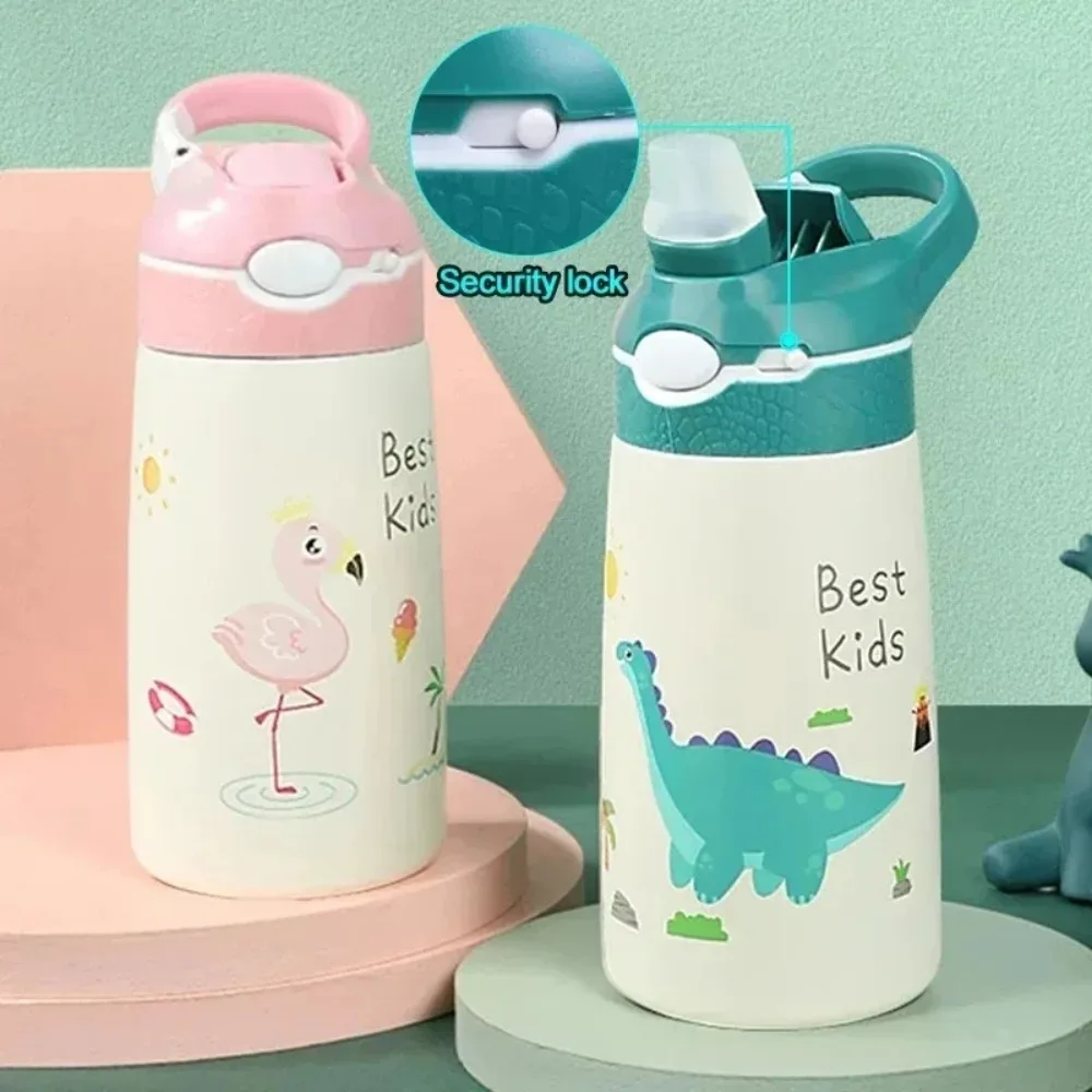 스테인레스 스틸 보온병 머그컵, 휴대용 진공 플라스크, 어린이, 소년, 소녀용 물병, 400ml