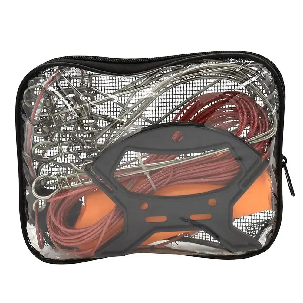 Description Picture 6 of item2024 New  Fishing Lock Buckle Tackle Fishing Accessories Stainless Steel Chain Stringer With Float Live Fish Lure Lock belt