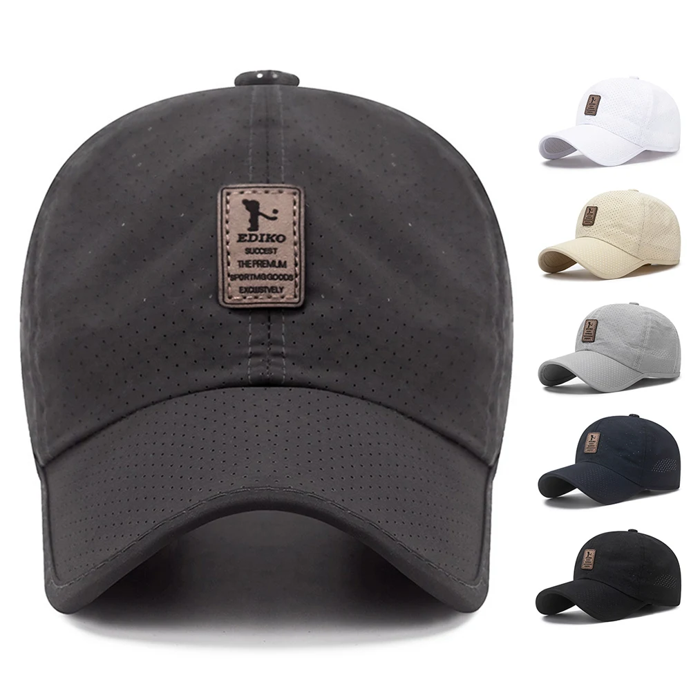 

Fashion Summer Baseball Cap For Men Quick Drying Hat Unisex Breathable Snapback Hat Outdoor Sport Golf Cap Pure Color Peaked Cap