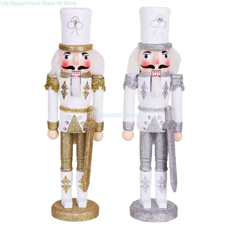 

30cm Merry Christmas Decorations Nutcracker Figurine Wooden Soldier Puppet Ornament for Indoor Winter Table Centerpiece