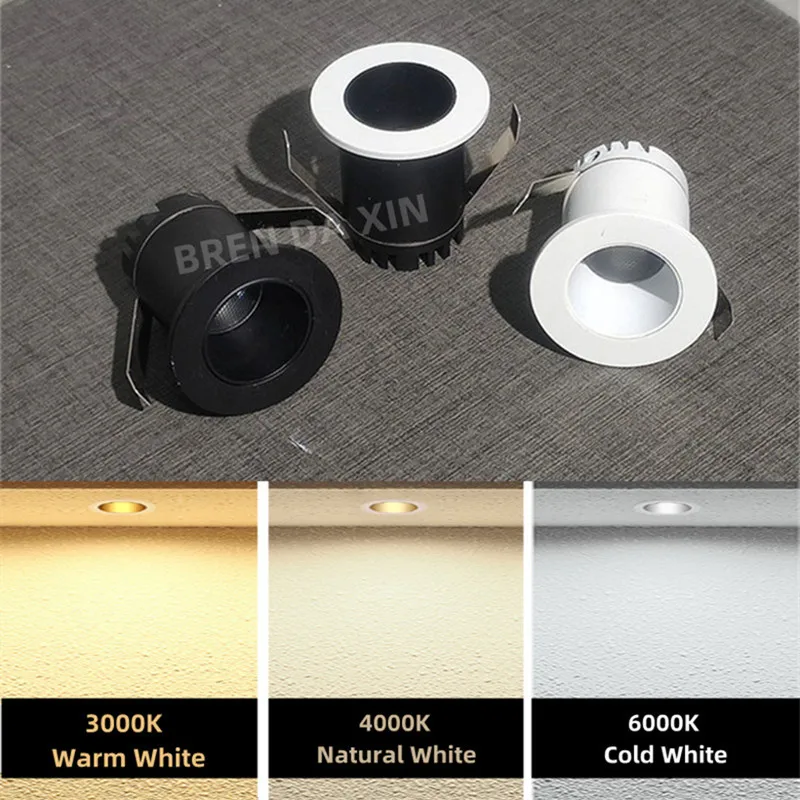 Mini dimmable anti-glare LED downlight Spotlight 3W5W7W10W12W15W Embedded COB ceiling lamp Kitchen lighting bulb