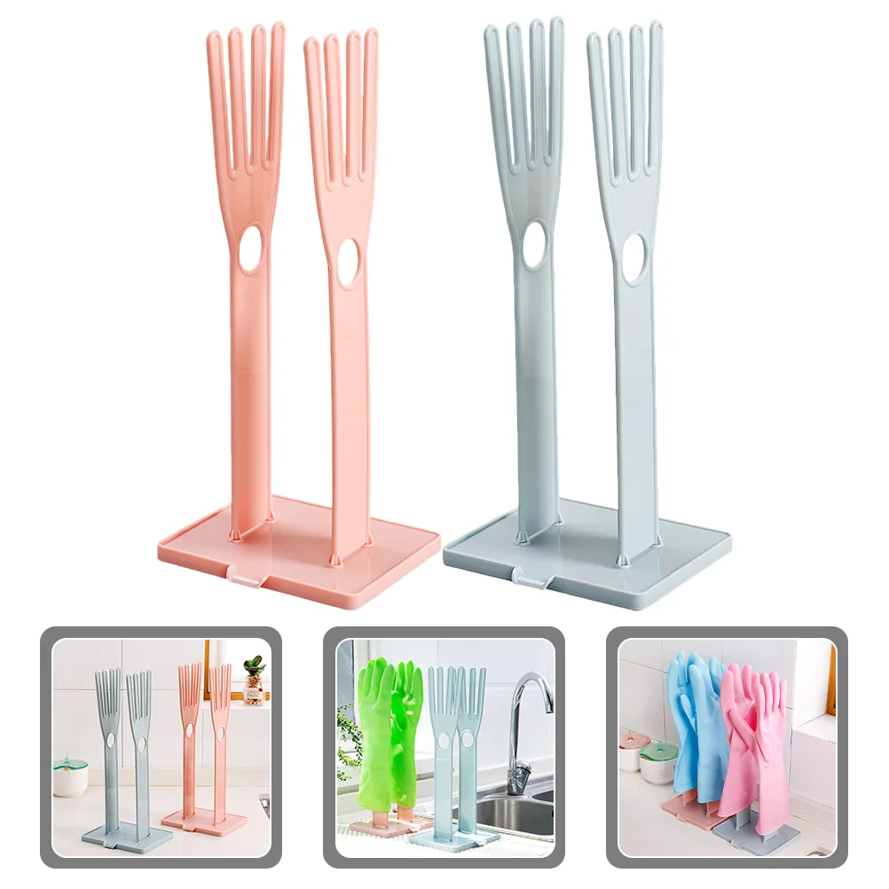 

2 Pcs Glove Drain Rack Gloves Drying Kitchen Holder Rag Towel Storage Racks Stand Abs Sponge Sink