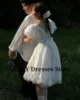 XPAY Puff Short Sleeves A Line Mini Wedding Party Dresses Square Neck Taffeta Bride Gowns Corset Back Customized 4