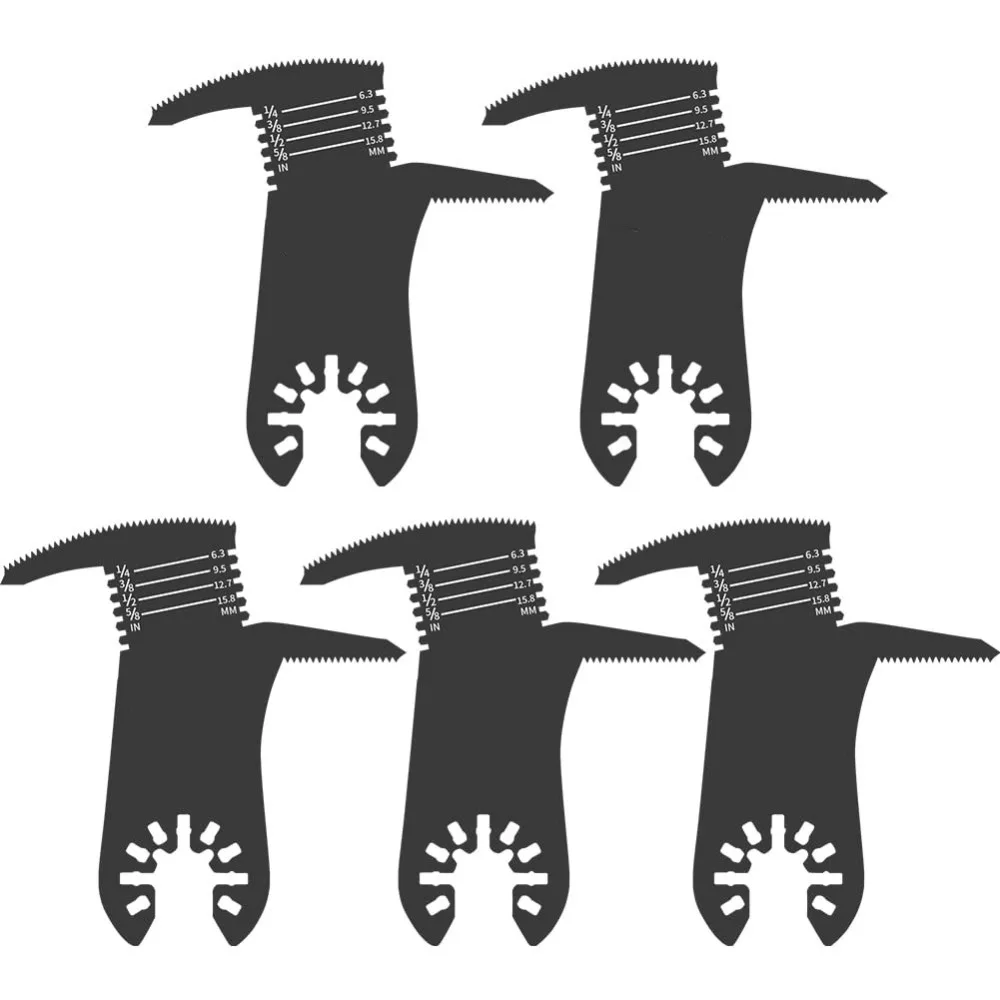 

5pcs Carbon Steel Double-sided Tooth Universal Saw Blade High Speed Steel Black Oscillating Drywall Blade Double-sided