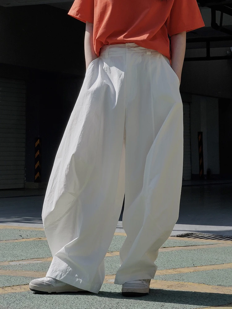 [LANMREM Fashion Wide Leg Pants For Women High Waist Solid Lantern Trousers Korean Style Clothing 2024 Spring New 26D8784