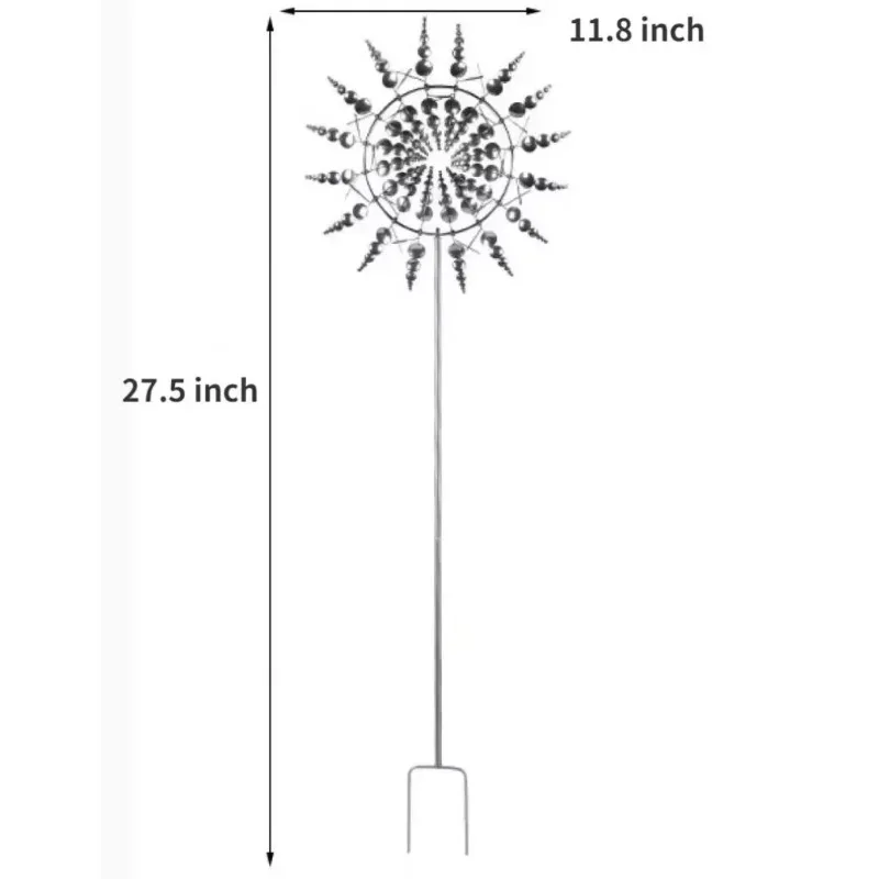 Outdoor Metal Unique Windmill Wind Rotation Sculpture Decoration Garden Art Decoration
