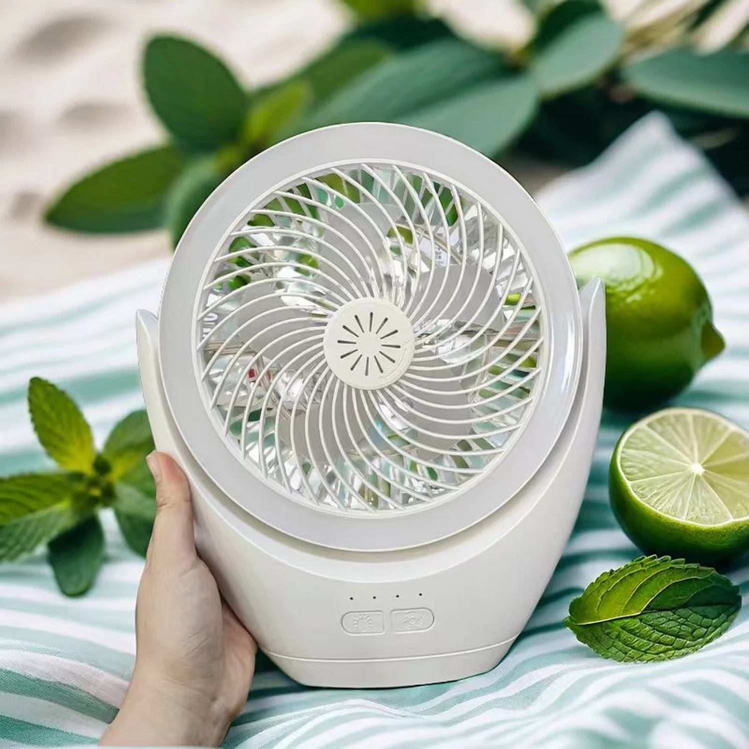 

3 In 1 Camping Fan Rechargeable Desktop Portable Circulator Wireless Ceiling Electric Fan with Power Bank LED Lighting