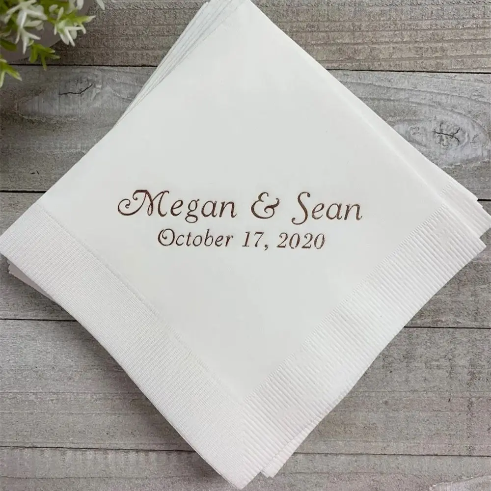 

50 Personalized Napkins Personalized Napkins Wedding Personalized Cocktail Beverage Paper Anniversary Party Monogram Custom Lunc
