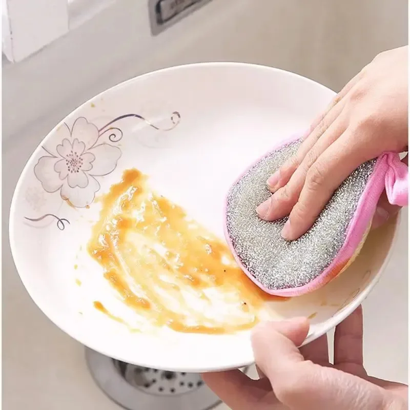 10/5/3개 양면 설거지 수세미 수세미 냄비 설거지 수세미 가정용 청소 재사용 주방 도구