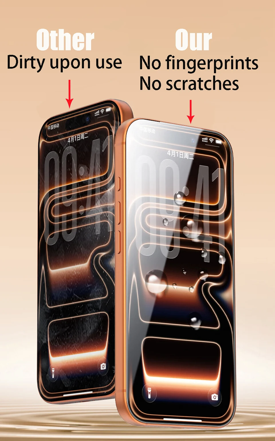 4 Stück HD-Glas-Displayschutzfolie für iPhone 17 16 15 14 13 12 11 Pro Max Plus XR mit Oleophober Beschichtung Gehärtetes Glas Schutzfilm – Detail 3