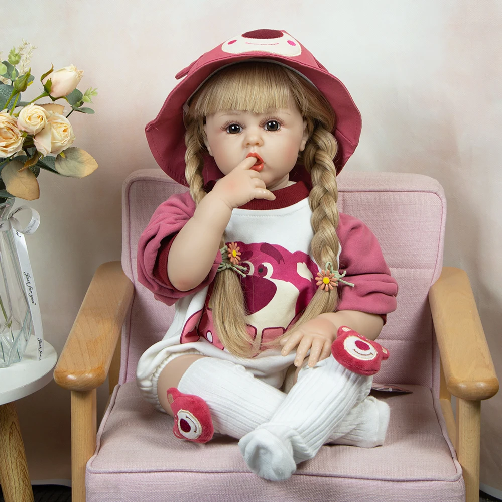 

Кукла реборн KEIUMI, 24 дюйма, 60 см, с тканевым телом, Реалистичная кукла-девочка, для продажи, кукла-мишка, подарок на день рождения, Рождество