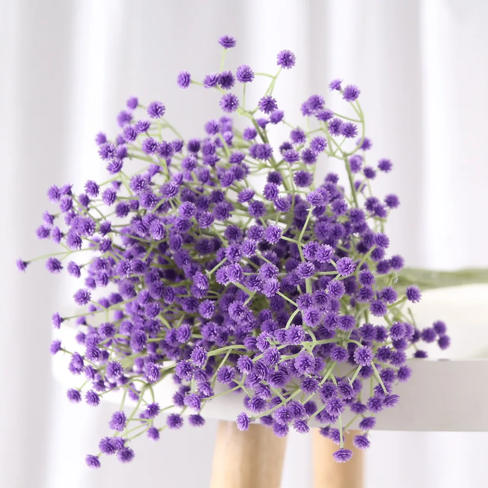 Gypsophila Finta 10 Pezzi – Fiori Artificiali Realistici In Plastica Con Stelo Flessibile, Blu, Per Matrimoni E Decorazioni Primaverili, Alti 60 Cm