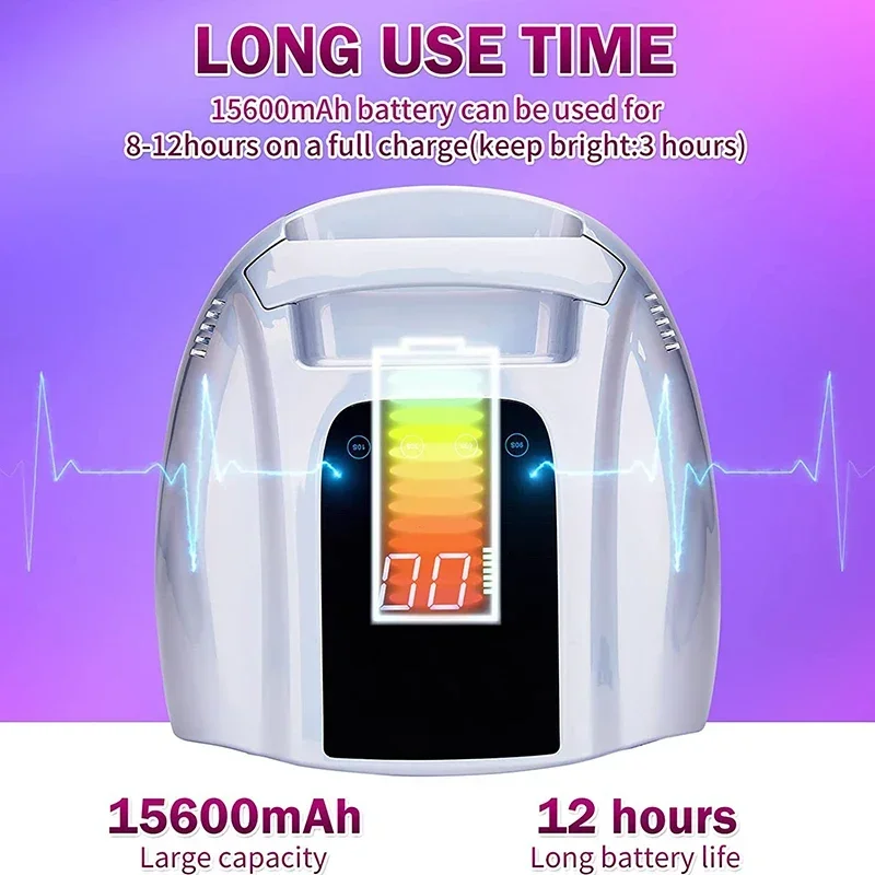 96W 미러 반사 UV LED 네일 램프 무선 매니큐어 건조기 (금속 패드 포함) 충전식 네일 라이트