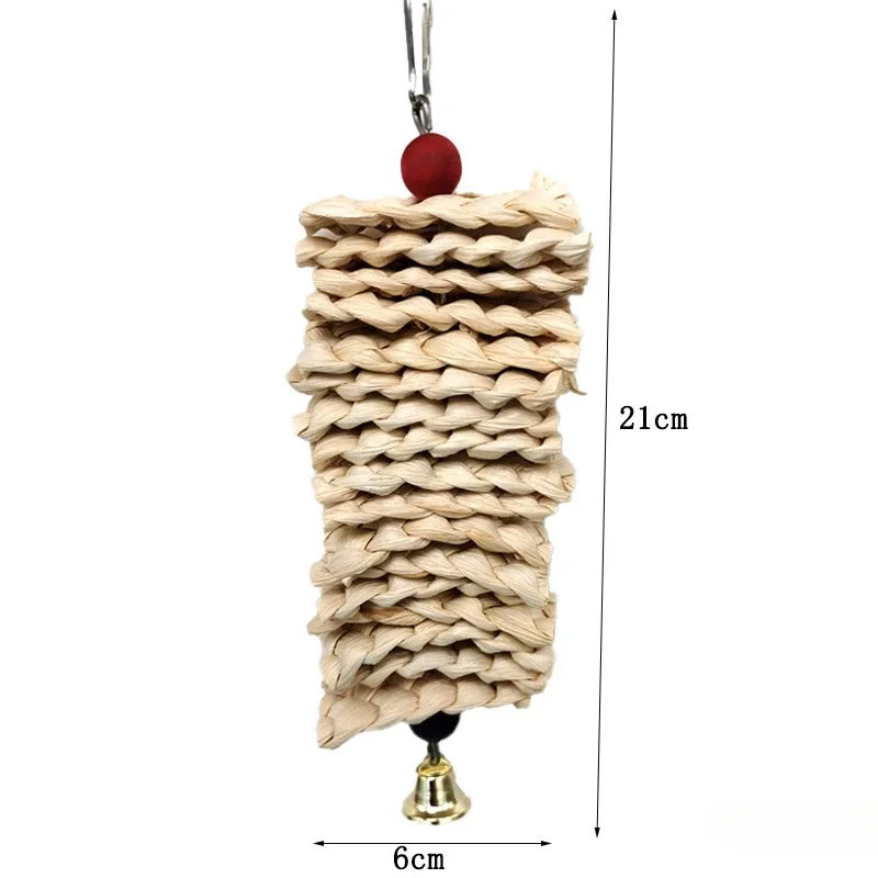 Bird Toys Chewing Toy Parrot Cage Bite Toys Corn Husks Color Wood Beads Entertainment Toys for Small and Medium Parrots Birds 2