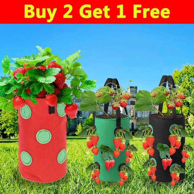 Eper Zöldség Fejjel Lefelé Ültetési Táska Kiváló Minőségű, Nem Szőtt Termesztett Függő Virágcserép Színes Kerti Szerszámok