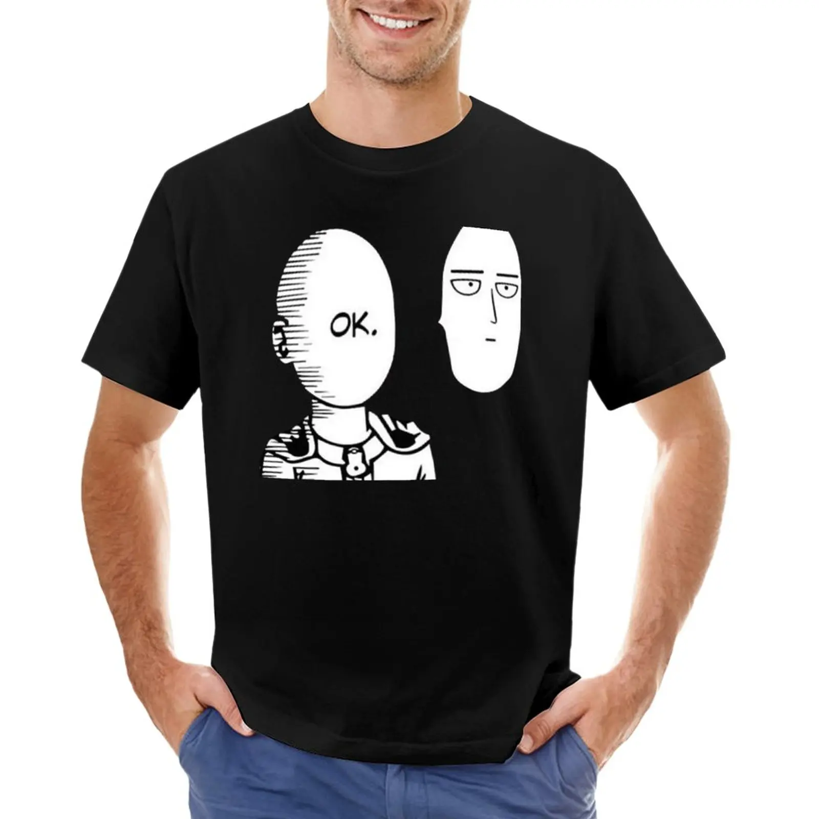 

Comic face T-Shirt Anime t-shirt vintage clothes heavyweight t shirts oversized t shirts for men