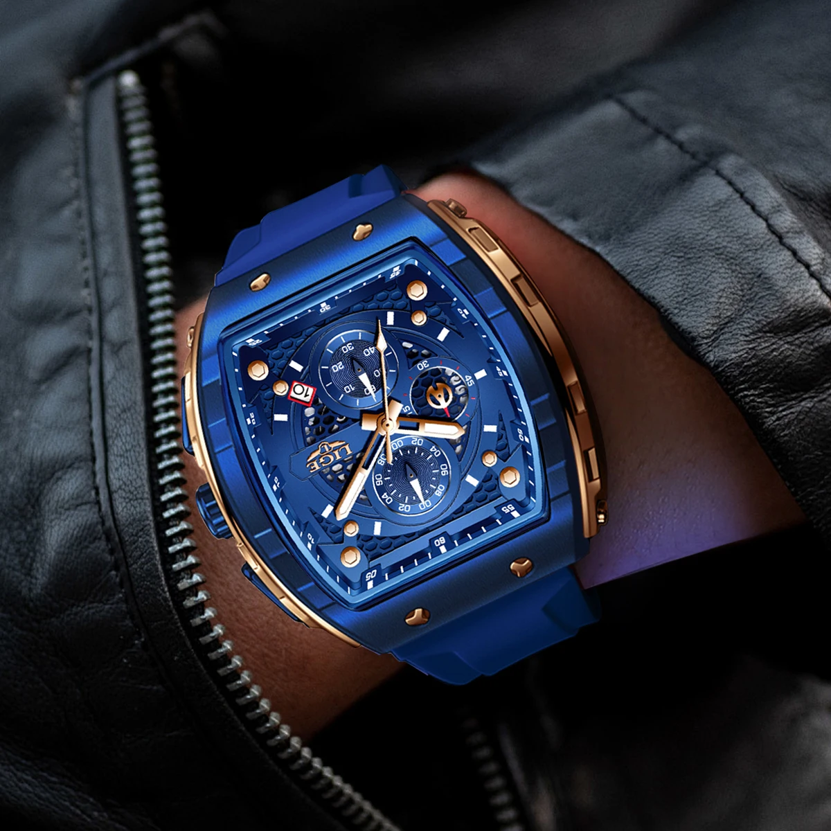 LIGE Fashion Mens Watches Top Brand Luxury Silicone Quartz Watch For Men Casual Military Sports Chronograph Relogios Masculino