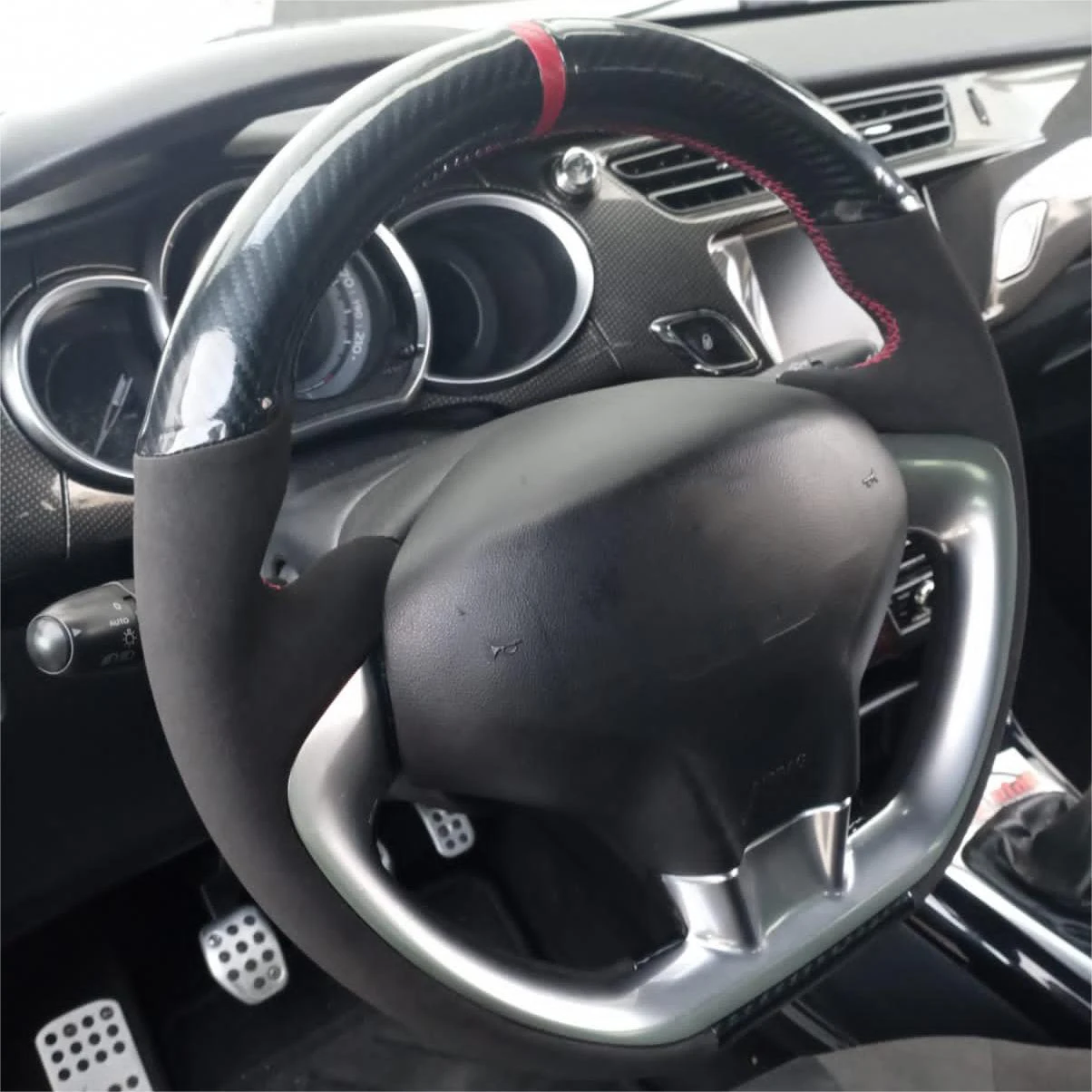 Alcantara Intrecciatura Automatica In Pelle Sul Coprivolante Per Citroen Ds3 2011 Accessori Interni Per Volante A Treccia Per Auto