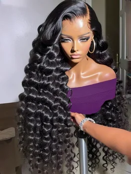 200 Density Loose Wave 13x6 Lace Front Human Hair Wig 30 40Inch Loose Deep Wave 13x4 HD Lace Frontal Wig Curly Wigs For Women 1