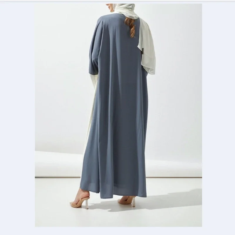 Muslim Mid-Length Dubai Abaya Clothing Sunscreen Stitching Cardigan Djellaba Foreign Trade Long Dubai abaya dress abayat