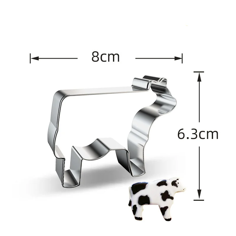Stainless Steel Farm Animal Cookies Molds Cow Pig Dog Biscuit Cutter Mold for Kids Farm Animal Party DIY Baking Supply 1pc cookie cutter baking mold cookie mould baking decorating tools