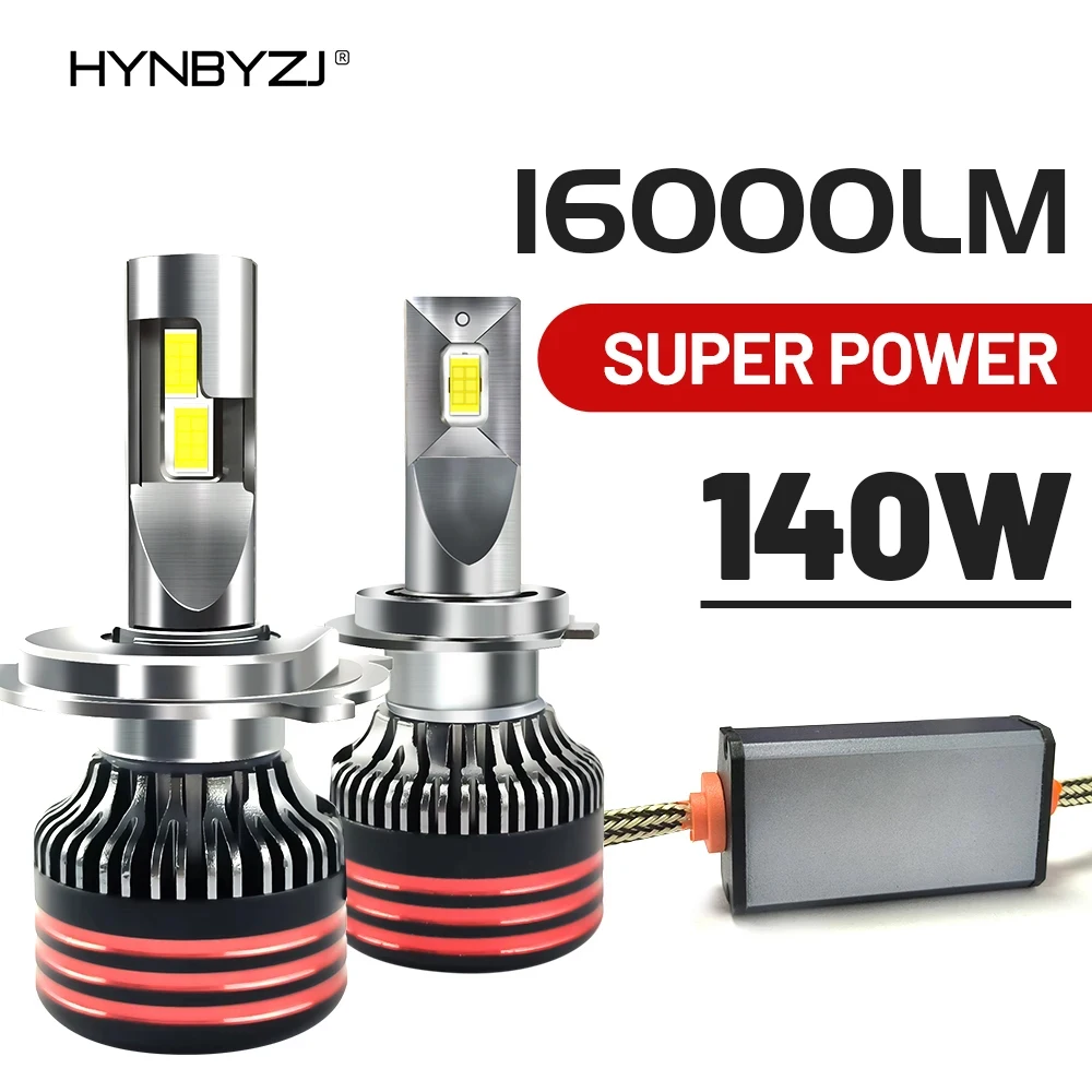 140W 16000LM H7 LED Canbus Car Headlights Bulbs 6000K H4 H1 H3 HB3 HB4 9005 9006 H11 9012 LED Turbo 12V 24V