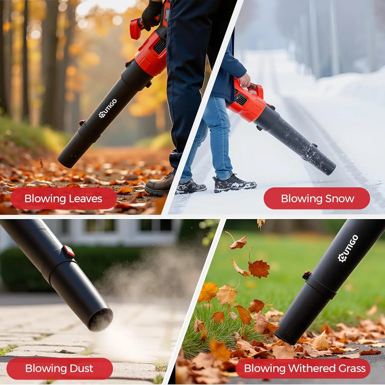 Souffleur De Feuilles Sans Fil Toieue – 55 000 Tr/min, 2 Batteries 4.0 Ah, Pour Jardin, Terrasse, Léger - 9