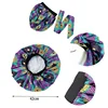Extra Large African Pattern Print Satin Bonnet Women Night Sleep Cap Adjustable Wide Band Elastic Head Wrap Hair Bonnet Hat 5