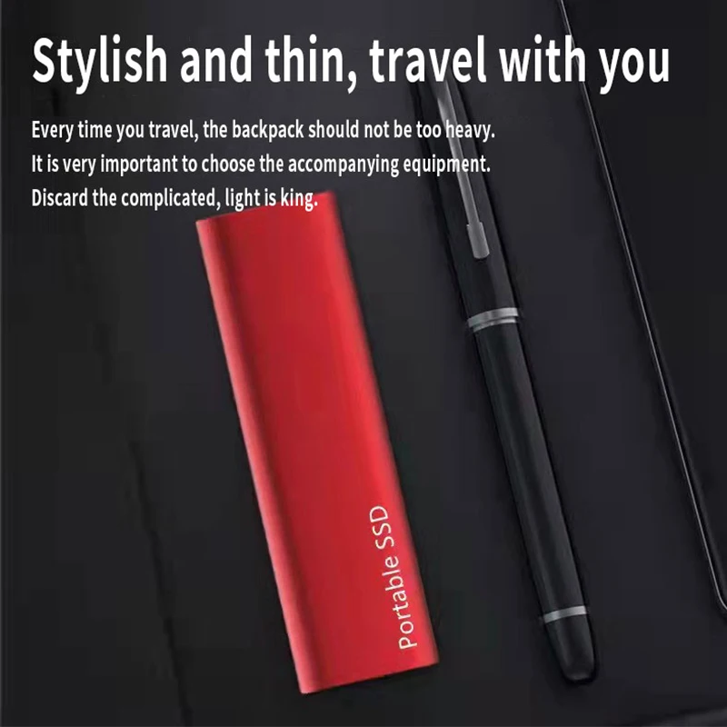 High-speed SSD 1TB External Hard Drive Portable 2TB Mobile Solid State Drive 256TB Mass External Hard Disk for Laptop/MAC/PC