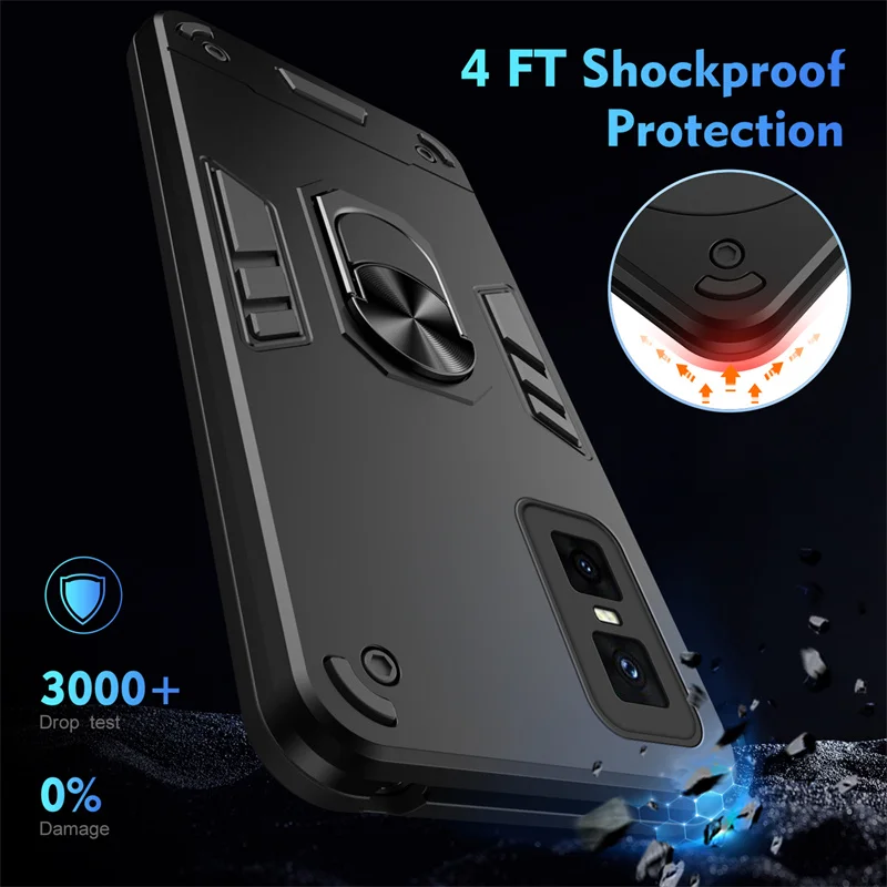 Rugged Shockproof Protective Case with Ring Stand Holder