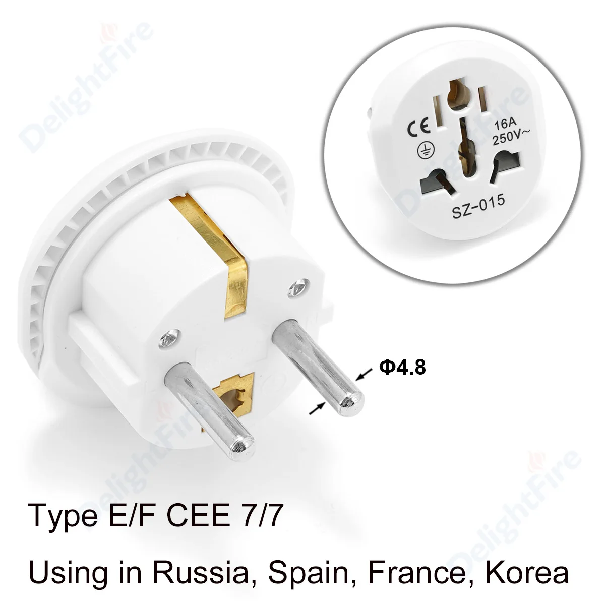 Universal UK to EU Power Adapter - British to European Travel Converter Plug