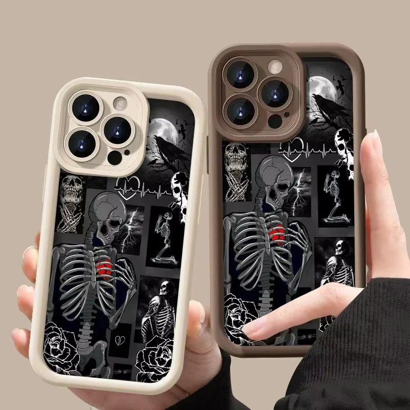 Creative Skull Print Shockproof Soft Phone Case