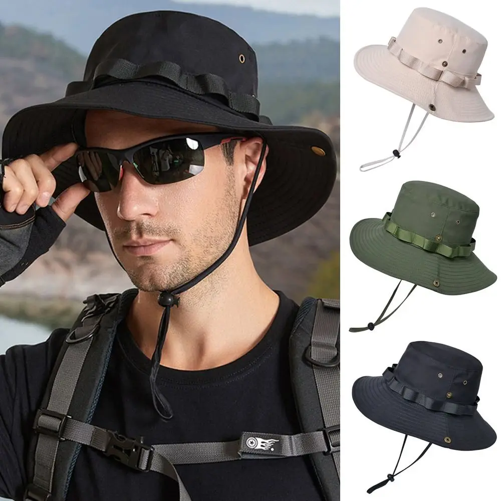 

Summer Fishing Hiking Bucket Cap Sun Hat Wide Brim Boonie Hat