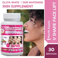GLUTA WHITE 1500000MG Glutathione Skin Whitening Supplement Anti Aging, UV Protection, Even Skin Tone & Scar 30 Softgel Capsules