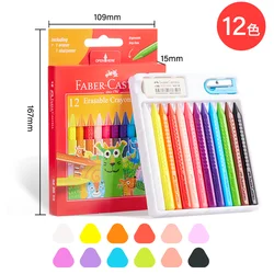 Vibrant Washable Erasable Crayons with Sharpener and Eraser - Non - Toxic School Supplies (12  Colors)