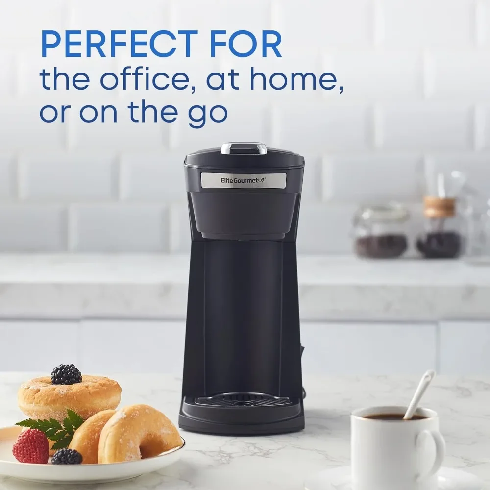 Personal Single-Serve Compact Capsule Coffee Maker Brewer, Compatible with K-Cups and Grounds Coffe Machine