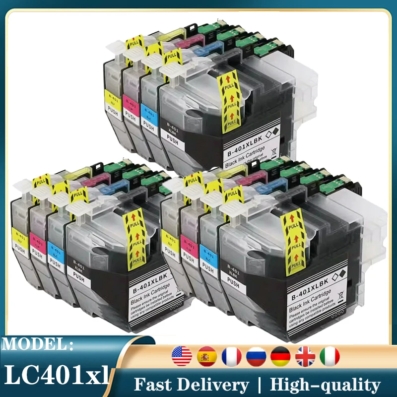 LC401XL Compatible Ink Cartridge For Brother LC 401XL MFC-J1010DW MFC-J1012DW MFC-J1170DW 401xl Printer North America topcolor 8pk lc 123 lc123 compatible brother ink cartridge full lc121 for brother mfc j6920dw j4710dw j4510dw dcp j132w printer