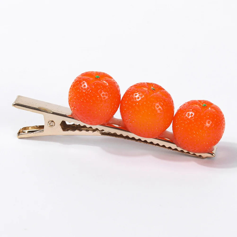 

4 Pcs Orange Hairpin Bangs Clip Clips for Little Girls Accessories Fruit Women Resin Teen Womens Women's Small