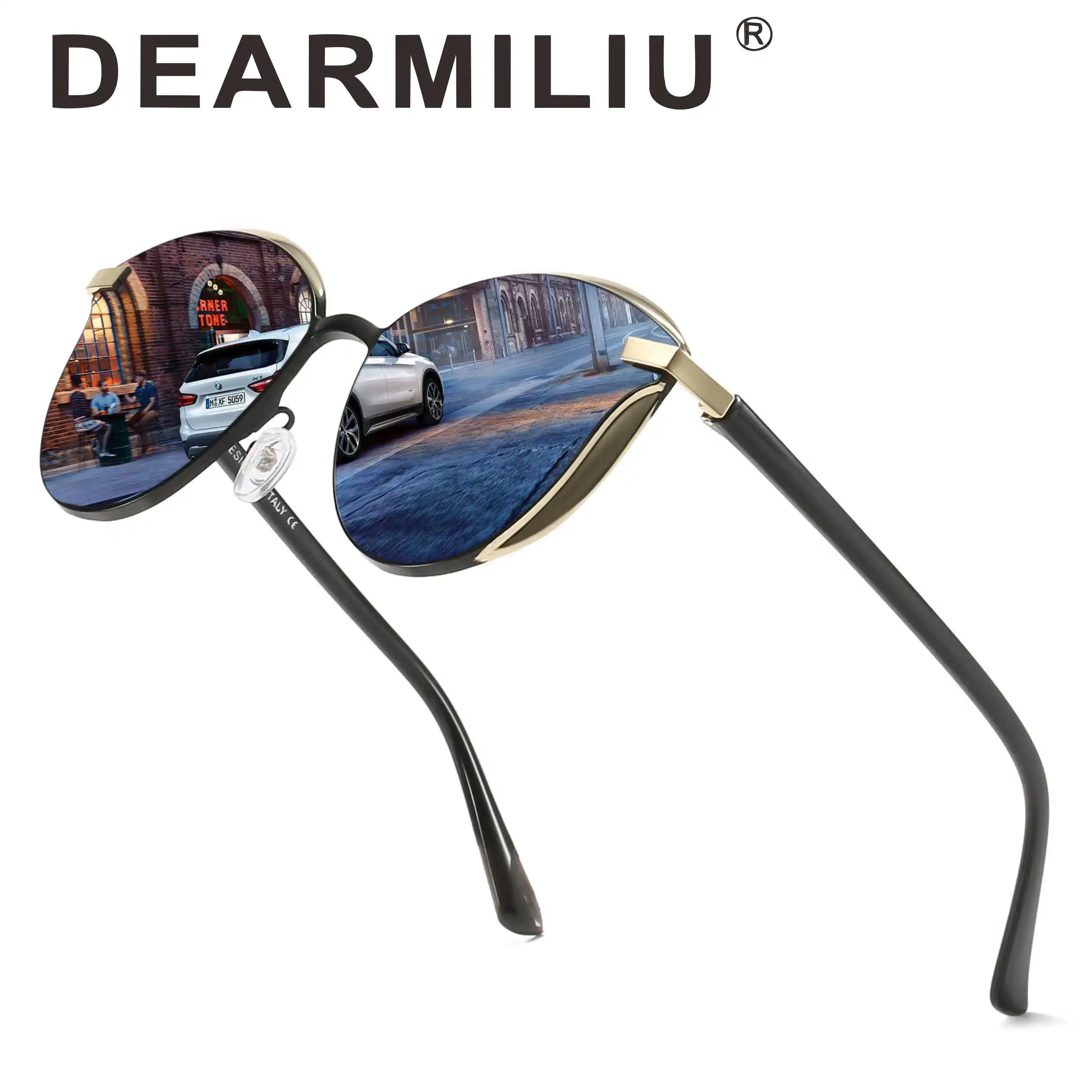 

DREAMLIU 2021 New Retro Round Sunglasses Fashion Anti-ultraviolet Sunglasses Color Photo Sunshade Polarizer