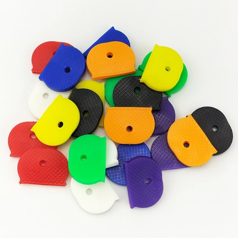 Silicone key cap covers elastic hollow keyring rings key case topper holder fashion bag organizer random colors 8Pcs/Set key case
