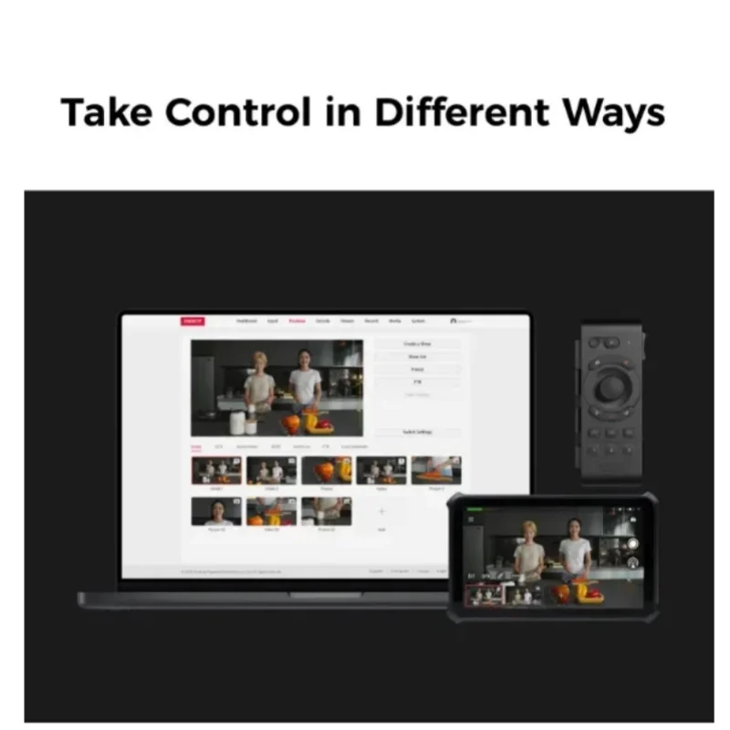 OBSBOT Talent Video Switcher Monitor Encorder Recorder Video Mixer with 7 Inputs, Live Streaming to NDI/RTMP/SRT/YouTube