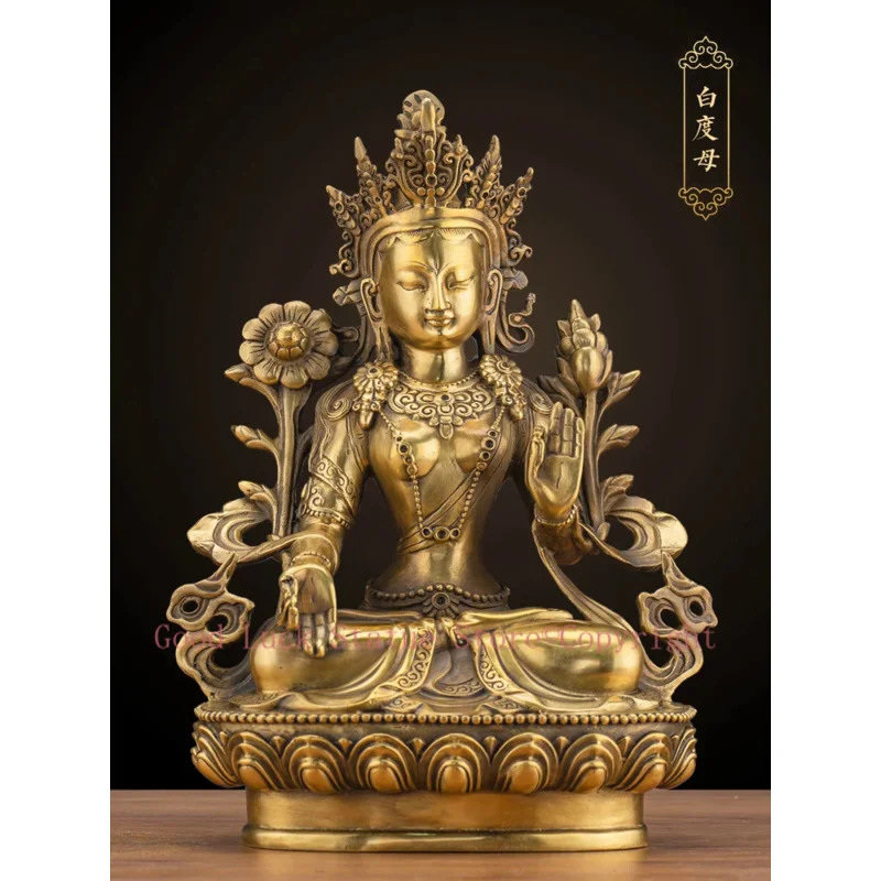 

LARGE GOOD Wholesale buddha statue Asia Buddhism Buddha brass statue Tantra white Tara Guan yin Bodhisattva HOME Buddha talisman