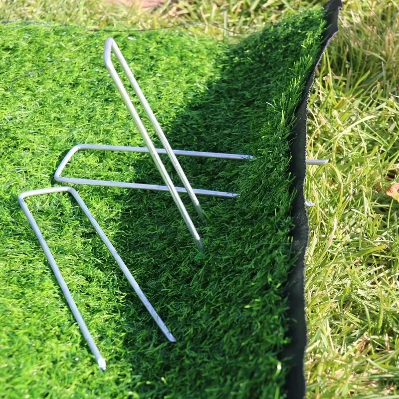 Landscape Staples U-Shaped Garden Pins Garden Stakes Staples Heavy Duty Yard Lawn Tent Stakes Securing Pegs For Weed Ba 50pcs garden staples