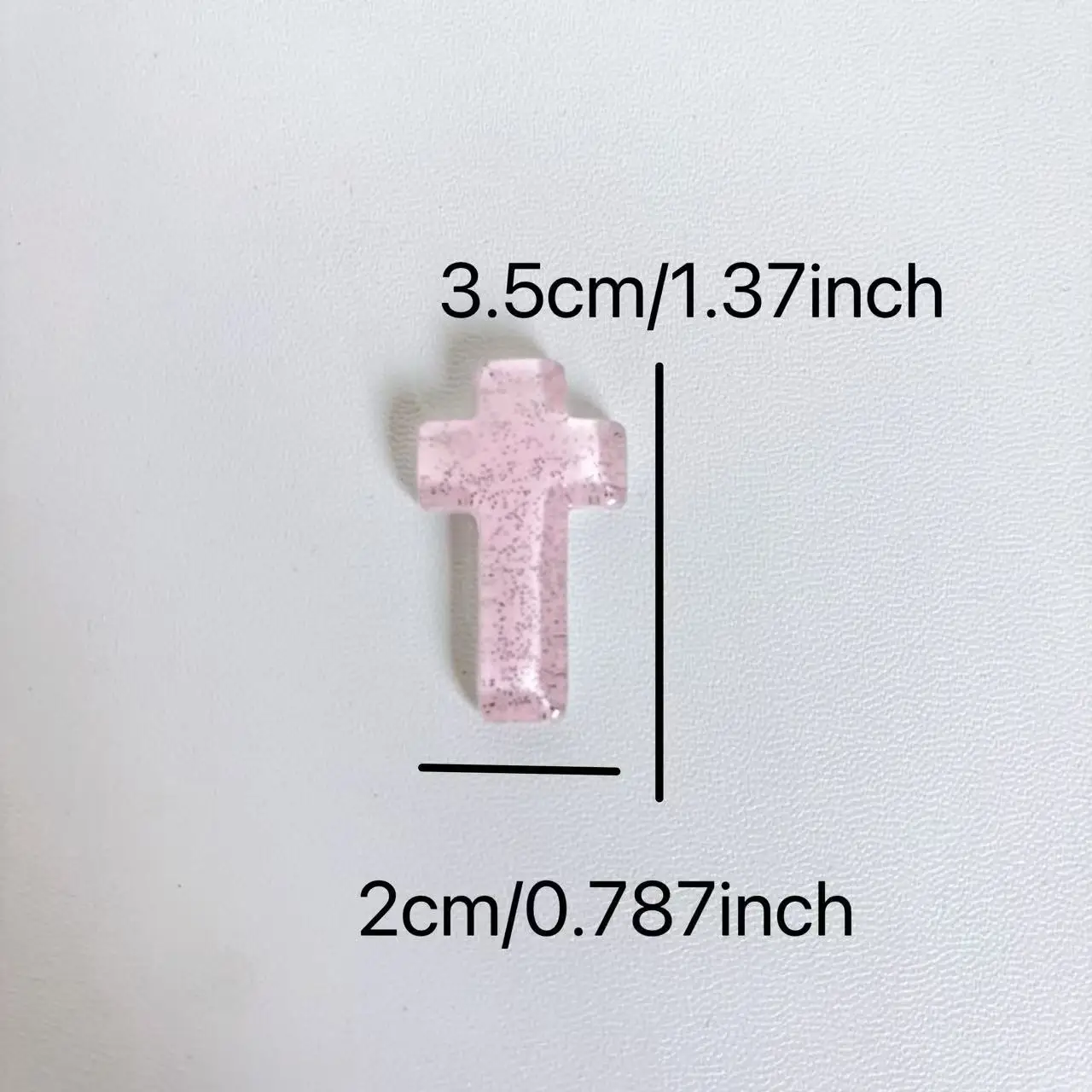 Translucent Glitter Crystal Cross Handmade Decorative Accessory Gift