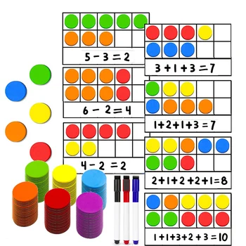 Montessori Learning Resources Colorful Magnetic Coin Refrigerator Stickers Toddler Early Learning spell Counting Toy Set 1