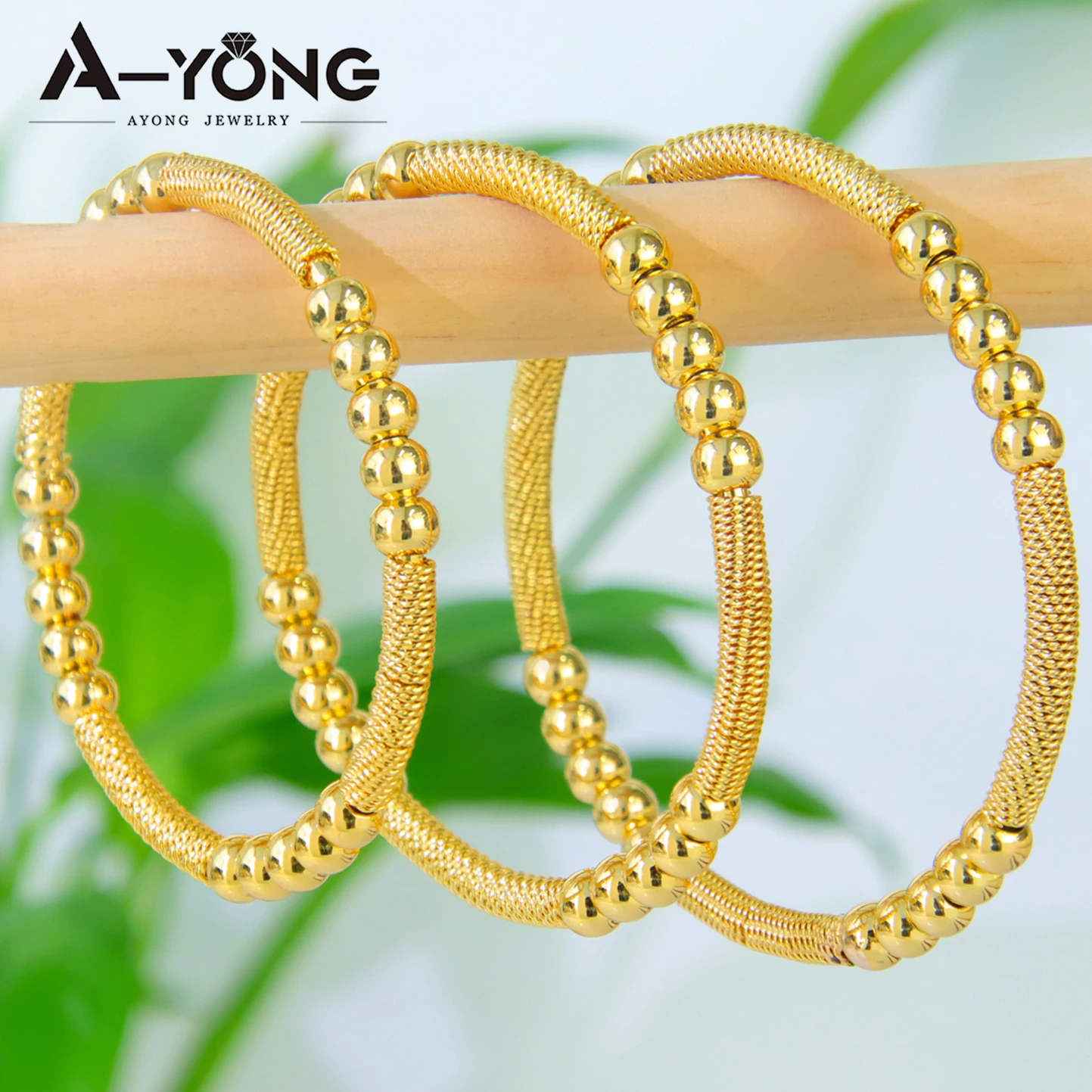 Arabische Braut-Hochzeits-Armreifen, stapelbar, 21 Karat vergoldet, Bollywood-Mode, Hip-Hop-Armreif, Nigeria, islamischer Vintage-Schmuck – Detail 4