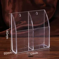 Bracket Remote Storage Box Holder Case Remote Control Storage Box TV Air Conditioner Wall Mount Acrylic Clear Brand New 1